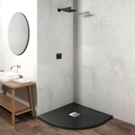 Поддон для душа из искусственного камня Vincea VST-4SQ1010A, 1000*1000*25, антрацит
