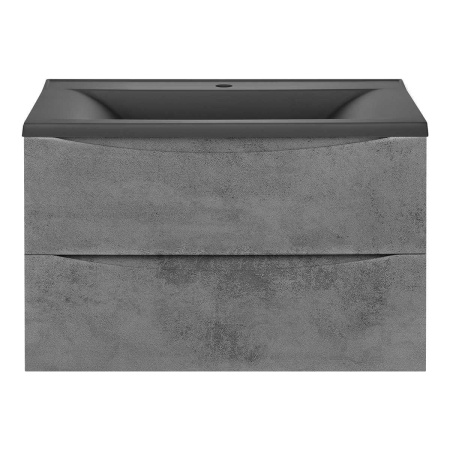 Тумба Vincea Mia 800 подвесная, 2 выкатных ящика soft close, Beton с умывальником VCB-3M800G из кварцевого камня, цвет серый
