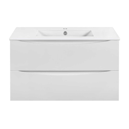 Тумба под раковину Vincea Mia Slim 900 подвесная, 2 выкатных ящика soft close, G.White