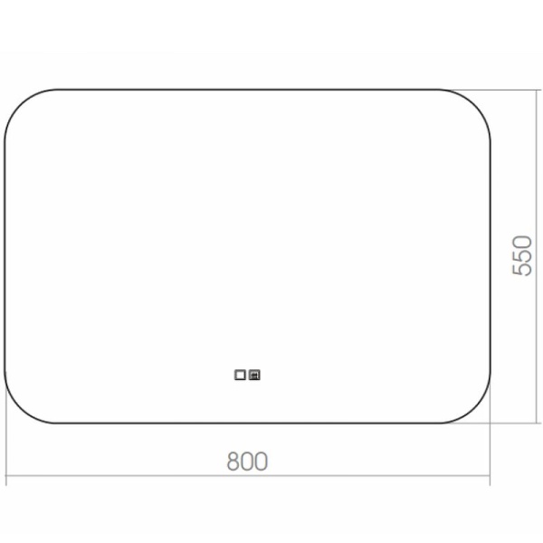 Зеркало Silver Mirrors Pallada 800x550 LED-00002341 со встроенным светильником, сенсорный выключатель, подогрев