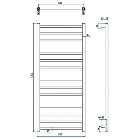Полотенцесушитель ГРОТА ESTRO 53/120