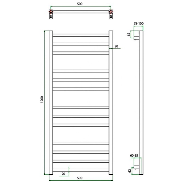 Полотенцесушитель ГРОТА ESTRO 53/120