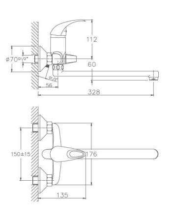 Смеситель для ванны Haiba HB2215