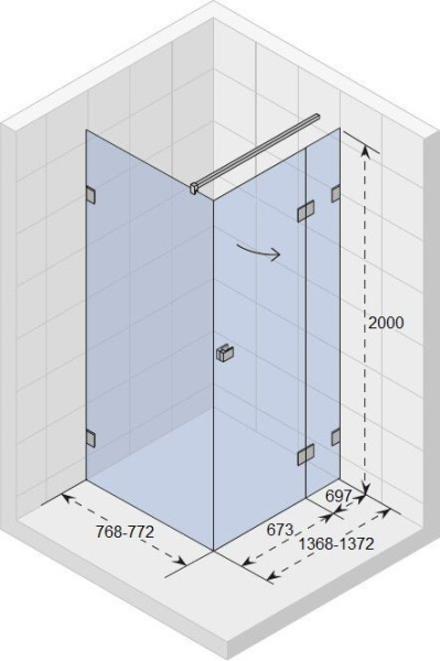 Душевой уголок Riho SZ Scandic NXT X203 140х80 R GX09025B2