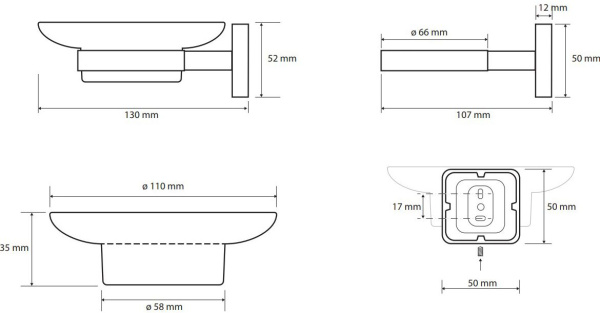 Мыльница для ванной Bemeta Tasi 154108022