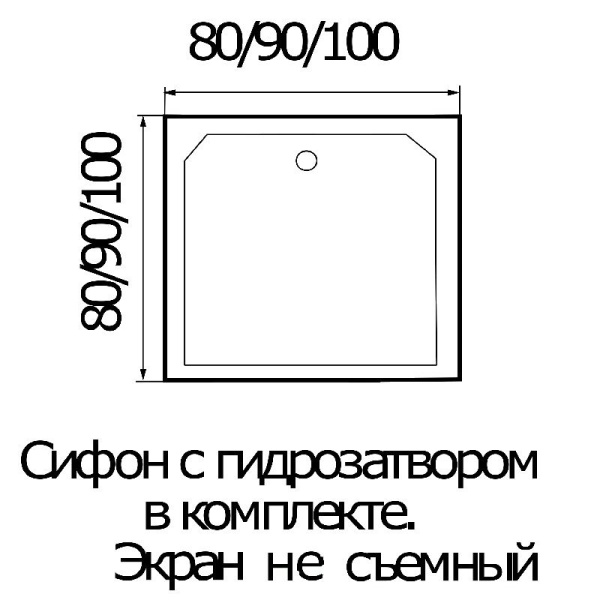 Поддон душевой Wemor 90/14 S квадратный 900x900x140 мм