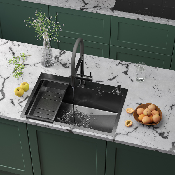 Кухонная мойка Roxen Simple 70 PVD (графит)
