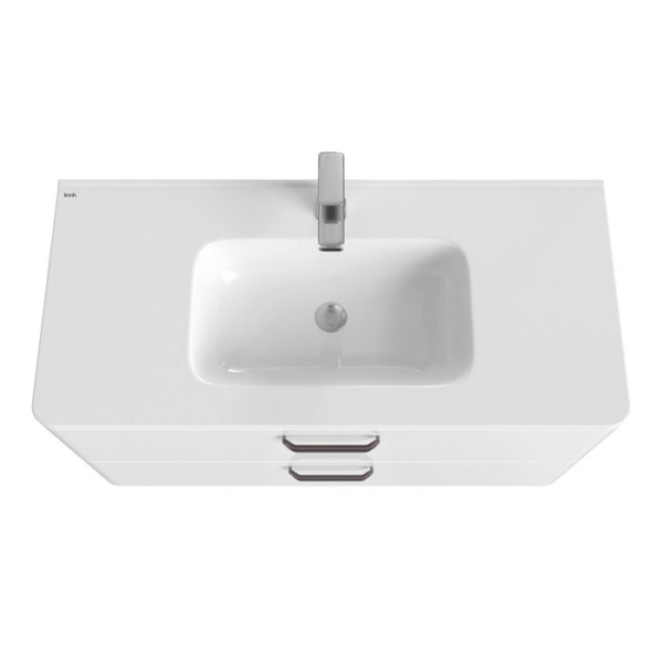 Тумба с раковиной Iddis Brick белая, 100 см BRI10WFi95K