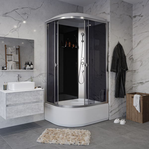 Душ.каб. Niagara Eco E110/80/40R/TN/BK (1100х800х1950) 4 места