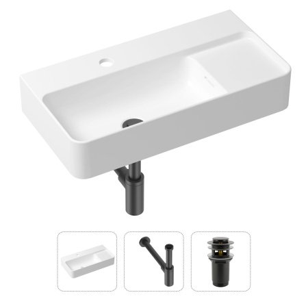Комплект 3 в 1 Lavinia Boho Bathroom Sink 21520494: накладная фарфоровая раковина 60 см, металлический сифон, донный клапан