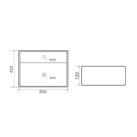 Orange RA04500W раковина накладная белая глянцевая, санфарфор