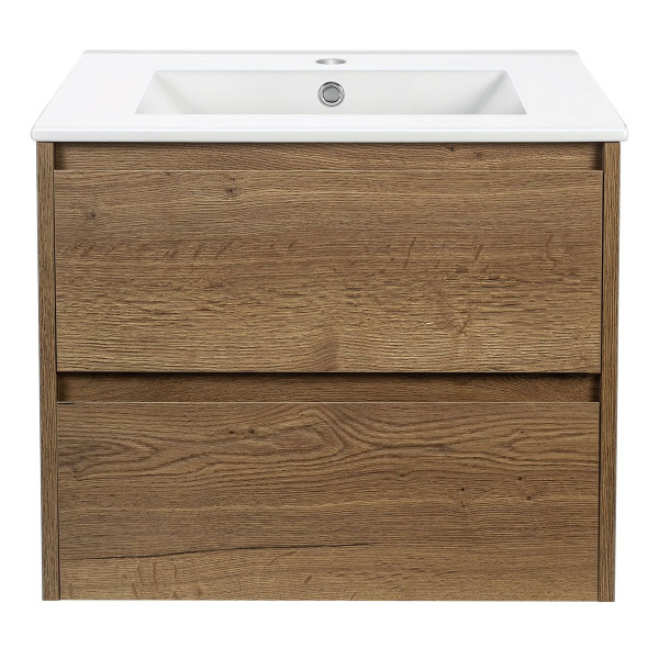 Тумба под раковину Vincea Gio 600 подвесная, 2 выкатных ящика soft-close, T.Oak