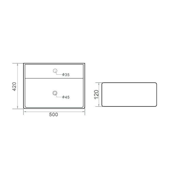 Orange RA04500W раковина накладная белая глянцевая, санфарфор