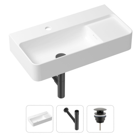Комплект 3 в 1 Lavinia Boho Bathroom Sink 21520515: накладная фарфоровая раковина 60 см, металлический сифон, донный клапан