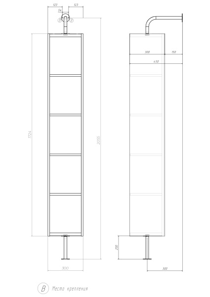 Пенал для ванной комнаты (30см) VIGO Grani  pnp.GRI.30, дуб сонома