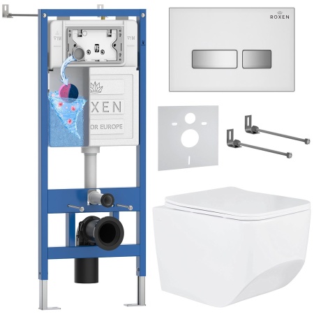 Комплект 6 в 1 RoxenBath StounFix Dual Fresh 639404 (состоит из: 710200, Glass 430280W, 530145-01)