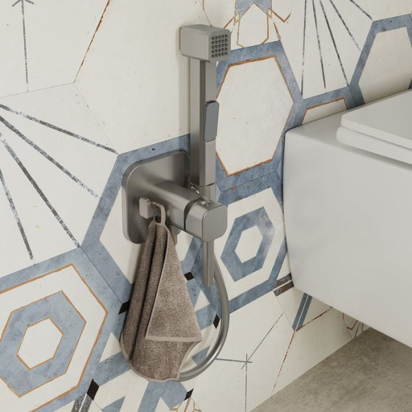 Встраиваемый смеситель IDDIS с гигиеническим душем сатин 004BNS0i08