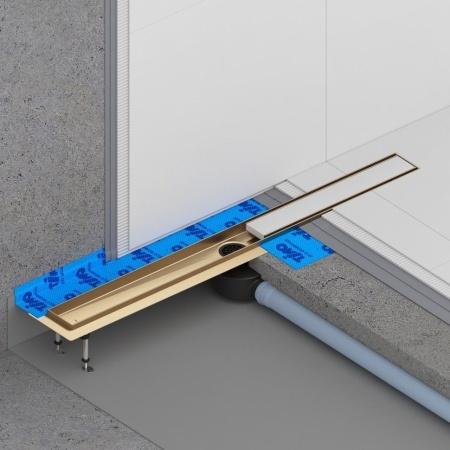 Душевой лоток (двухсторонняя решетка) TIMO Drain System DS230207/17, матовое золото
