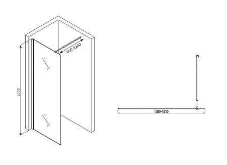 Душевая перегородка ABBER Immer Offen AG61120
