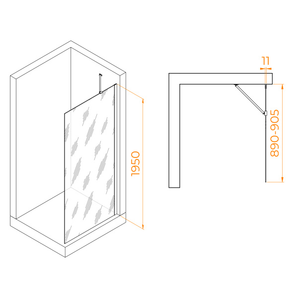 Душевая перегородка RGW WA-102B 900