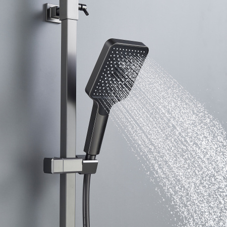 Душевая система Shevanik S4636T, оружейная сталь