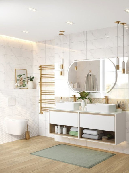 Зеркало Cersanit LED 090 design 100x60 с подсветкой с антизапотеванием овальное Ecom, KN-LU-LED090*100-d-Os