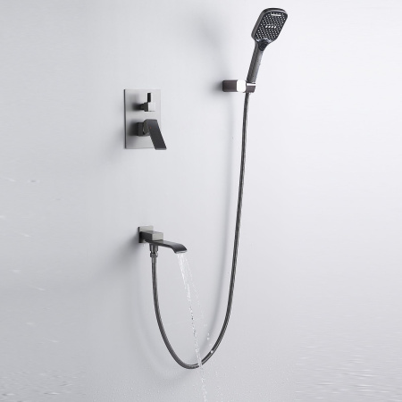 Душевая система встраиваемая Shevanik S4035T, оружейная сталь