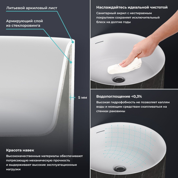 Напольная раковина для ванной Wellsee Chalice Perfection 230617000