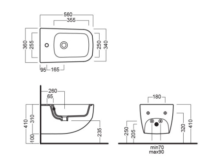Биде подвесное Hatria NEXT A0Y1F202