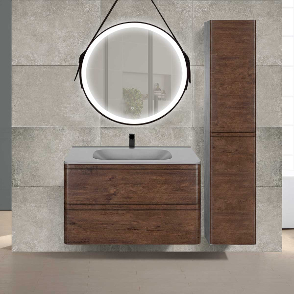 Тумба под раковину Vincea Vico 800 подвесная, 2 выкатных ящика soft close, R.Wood