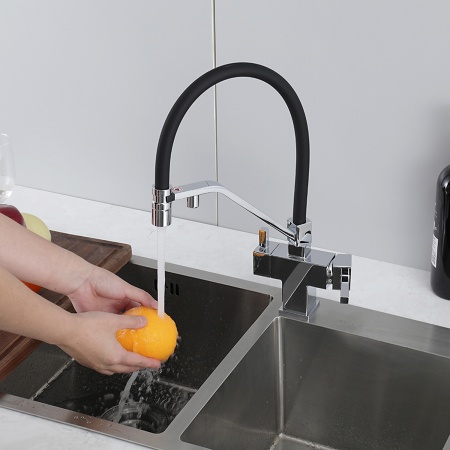 Смеситель для кухни с гибким изливом и подключением фильтра GAPPO G4395-60, хром