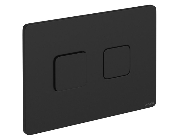 Кнопка Cersanit ACCENTO SQUARE для AQUA 50 пневматическая пластик черный матовый, 63838
