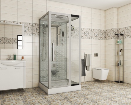 Душевая кабина Niagara Luxe NG-7714W 100x90x215, низкий поддон, стенки белые