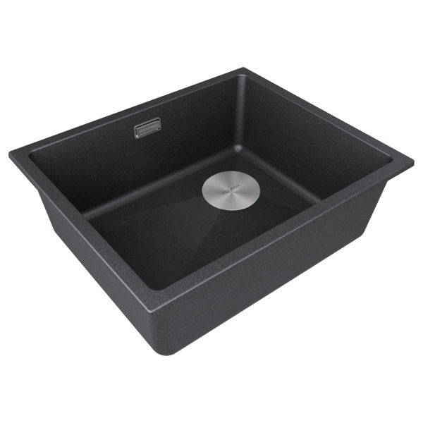 Мойка LUMI 55UNI-SKEW, IT-GRANIT, LU55SK-BLM, черный, 555х440, Paulmark