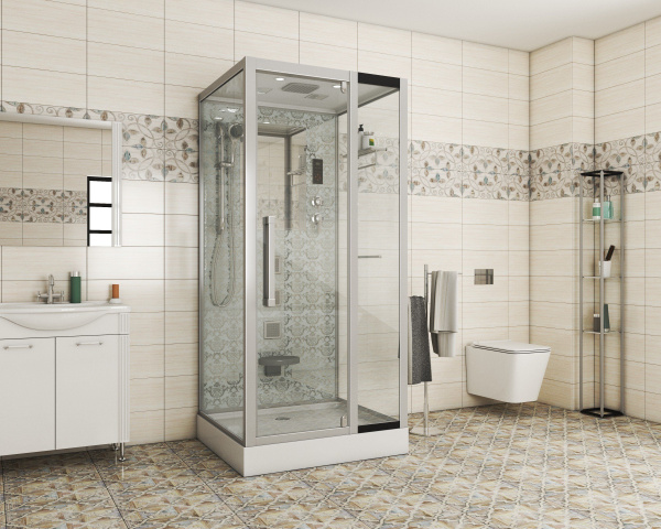 Душевая кабина Niagara Luxe NG-7714W 100x90x215, низкий поддон, стенки белые