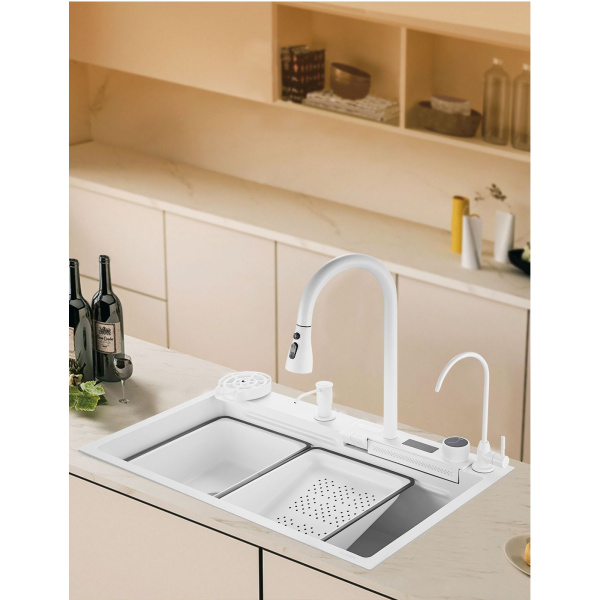 Многофункциональная кухонная мойка Savol S-SC002W, белый