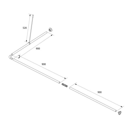 Угловой карниз для ванной комнаты IDDIS белый 040A200I14