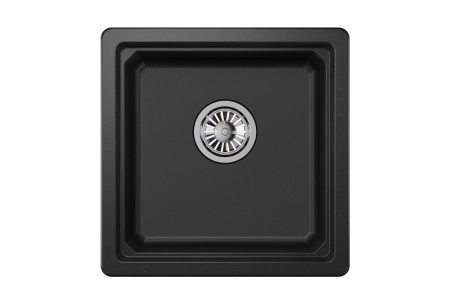 Мойка для кухни Granula Kitchen Space 4501U черный, 45х45 см, квадратная