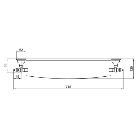 Стеклянная полка Webert Ottocento AM500701065