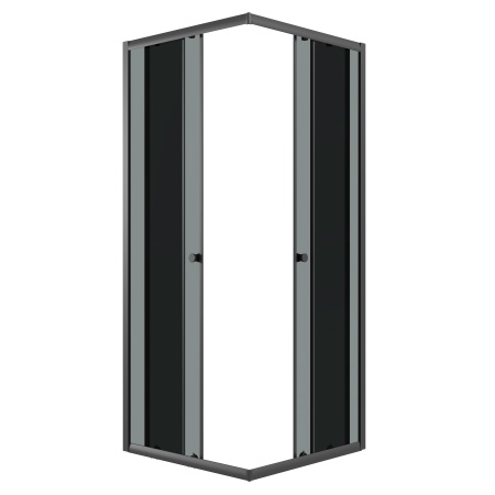 Душевое ограждение Niagara Eco NG-1010-14QT (100х100х190) квадрат,раздвижное,черный,стекло тонированное