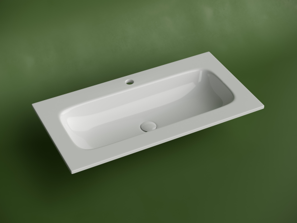 Раковина накладная мебельная Ceramicanova Грация (Grace) прямоугольная 910x457x137 с отверстием под смеситель цвет белый CN7019