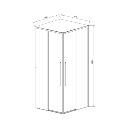 Душевой уголок Vincea Slim-N VSS-4SN9010CL, 1000*900, хром, стекло прозрачное