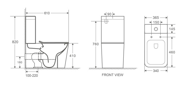 Унитаз компакт WeltWasser WW SK GELBACH 001 ST MT-BL черный матовый