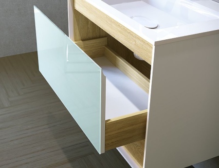 Тумба под раковину Jorno Glass 100 Gla.01.97/P/W белый глянец