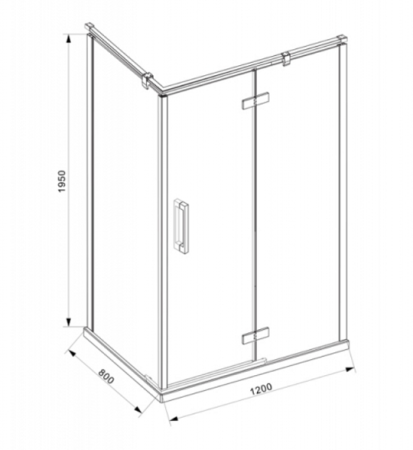 Душевой уголок BRAVAT BLACKLINE R-open 800х1200х1950 BS120.3113AB