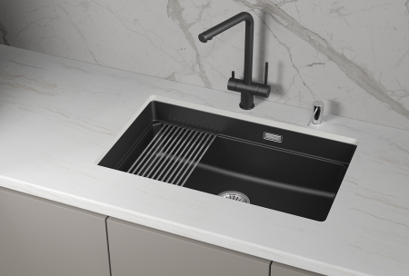 Мойка для кухни Granula Kitchen Space 7303iU шварц, 73х45 см, прямоугольная
