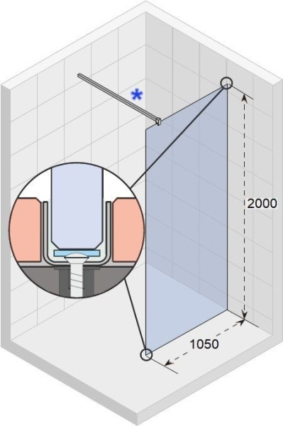 Душевая перегородка Riho SZ Scandic NXT X400 Flat 105 GX005520F