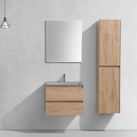 Тумба под раковину Vincea Luka 600 подвесная, 2 выкатных ящика soft-close, N.Oak