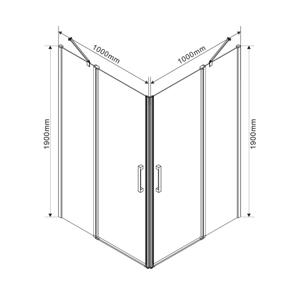 Душевой уголок Vincea Orta VSS-1O1010CL, 1000*1000, хром, стекло прозрачное