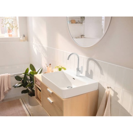 Hansgrohe Rebris S Смеситель для раковины 210 с поворотным изливом со сливным гарнитуром хром 72536000